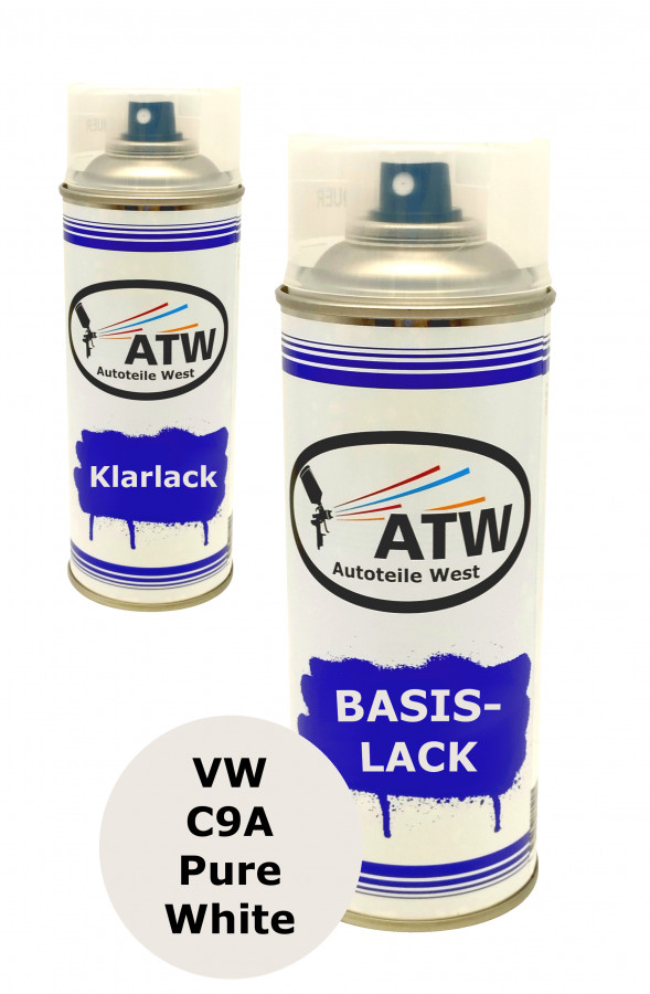 Autolack für VW C9A Pure White +400ml Klarlack Set